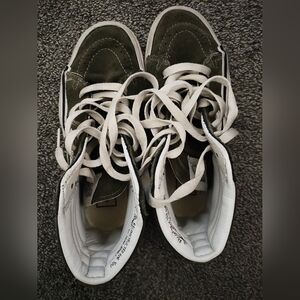 Vans Green High-Top Sneakers with White Laces